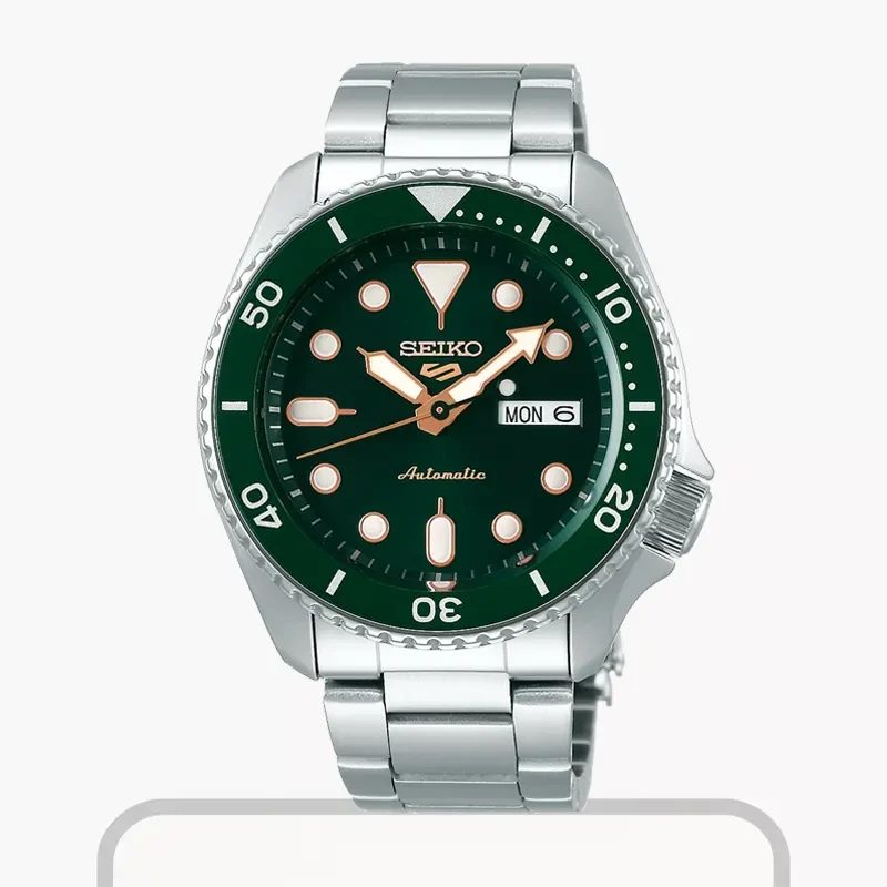 Seiko 5 Sports Automatic Green Dial Silver Men's Watch- SRPD63K1